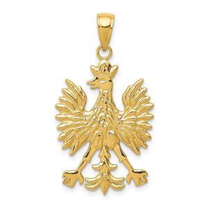 14k Yellow Gold Polish Eagle Pendant